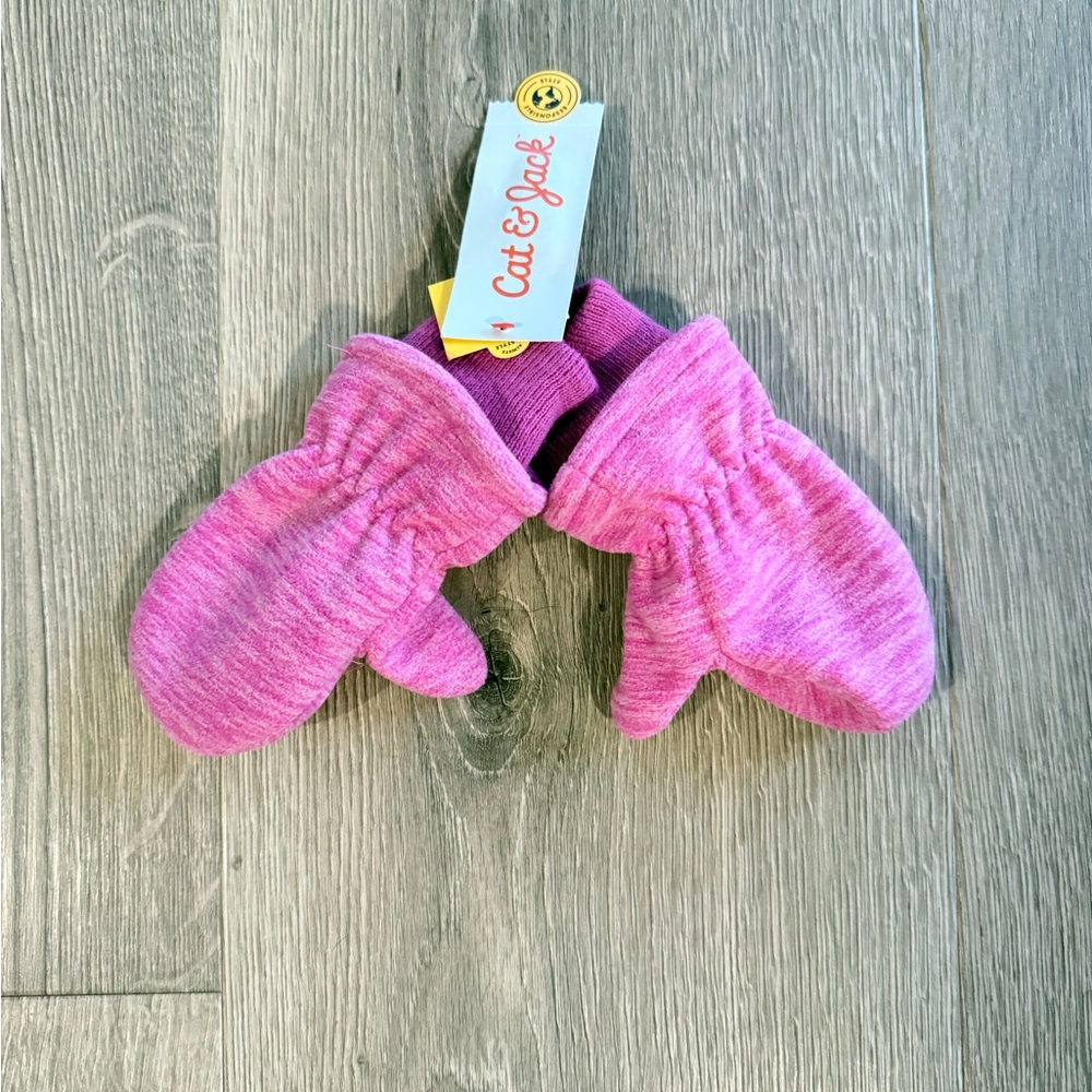 Cat & Jack Vibrant Pink Mittens for baby